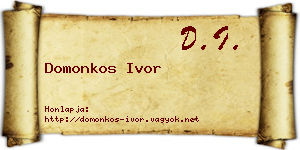 Domonkos Ivor névjegykártya